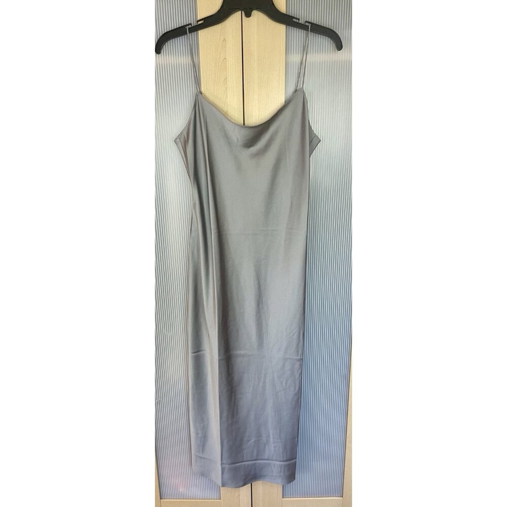 J. Crew Gwyneth slip dress silver Sz 6 gray Party Cocktail Wedding Slimming - Picture 2 of 8